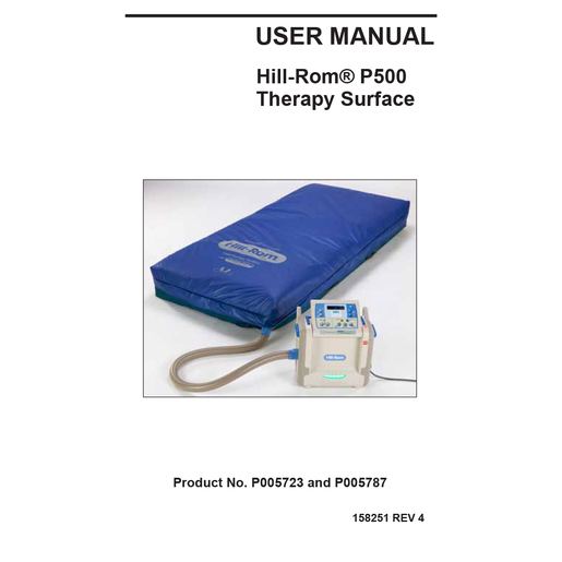 User Manual, P500 Therapy Surface