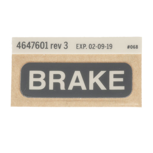 Label, Brake Pedal